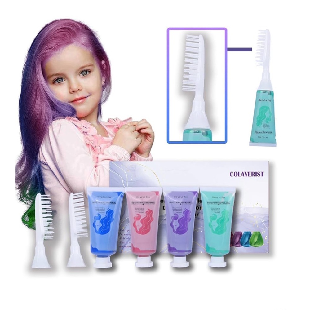 Women Hair Color Set - Purple, Pink, Blue,‎ Green
